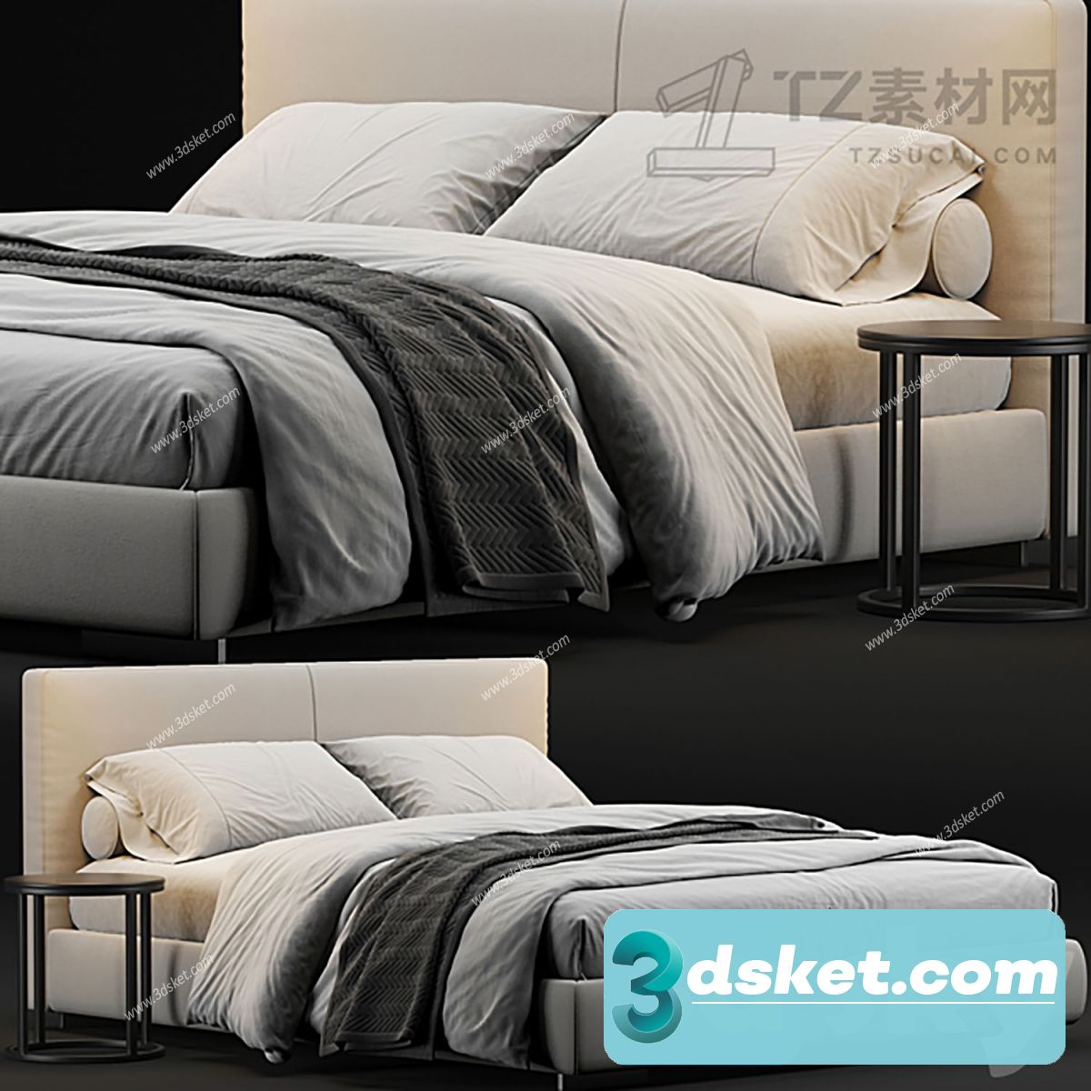 3D Model Bed 537 Free Download