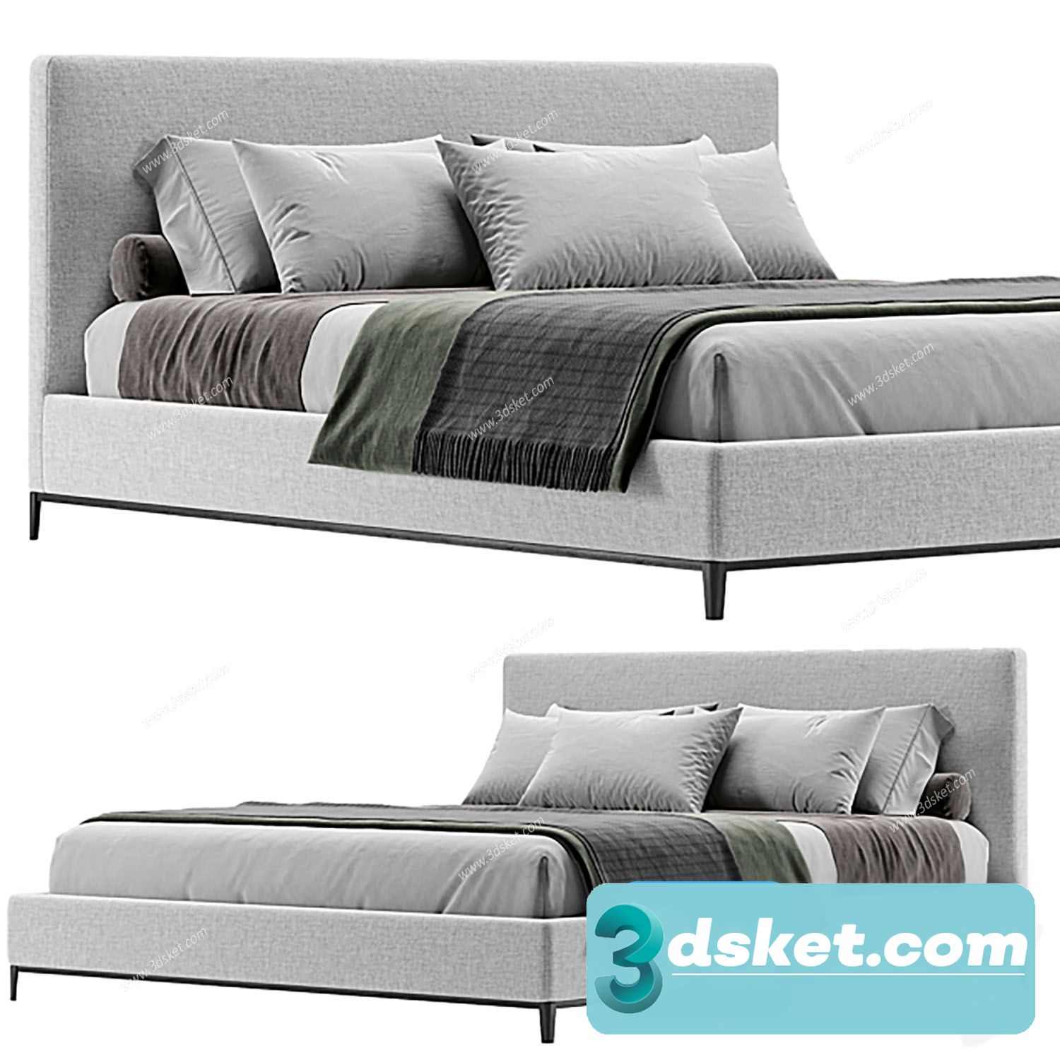 3D Model Bed 567 Free Download