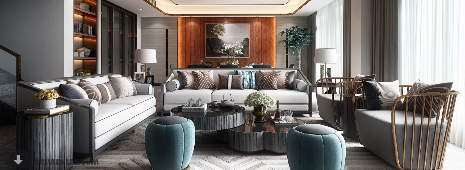 3D Interior Model Living room Scene 3dsmax 2410665