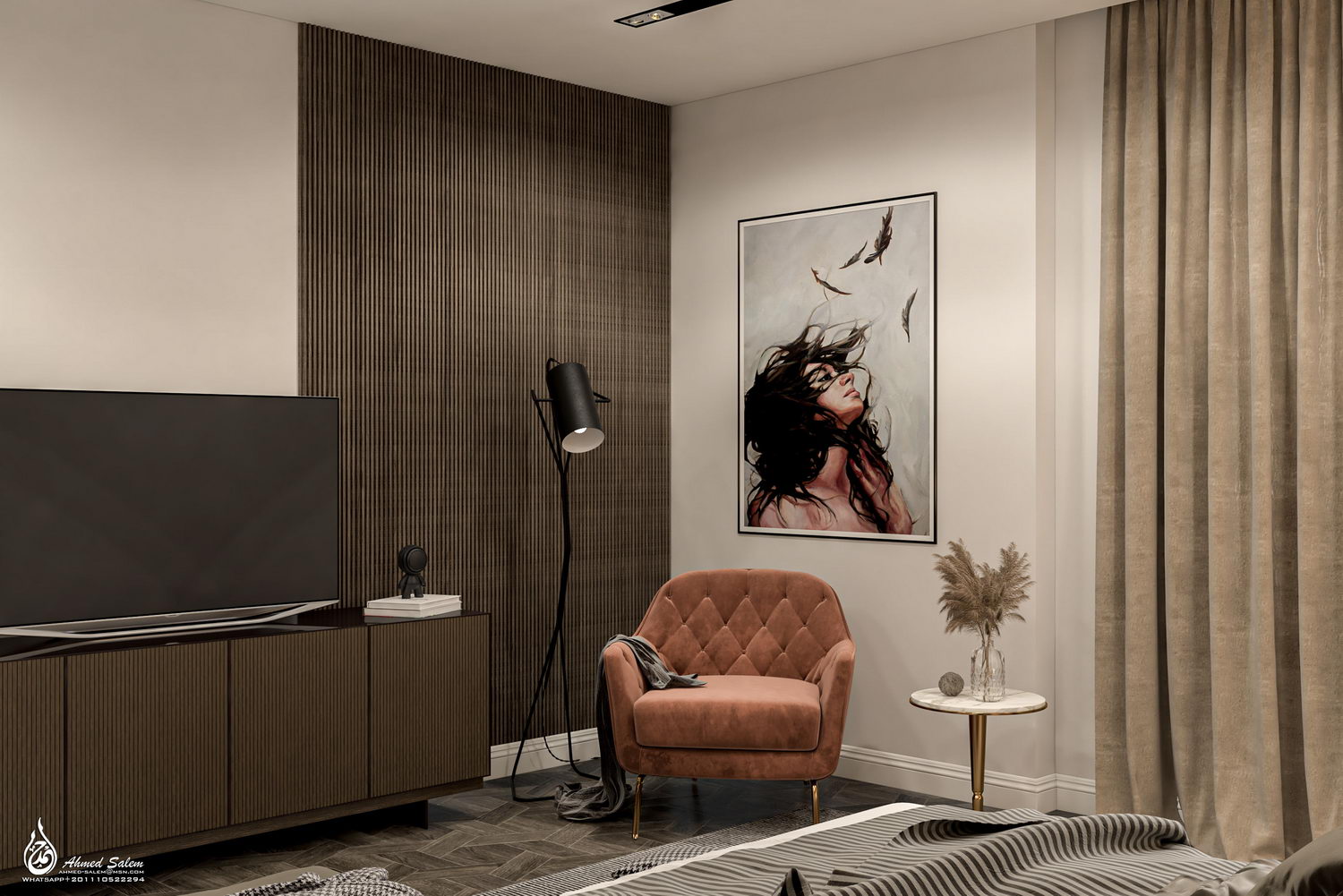 3D Interior Model Bed Room Scene 3dsmax 2311086