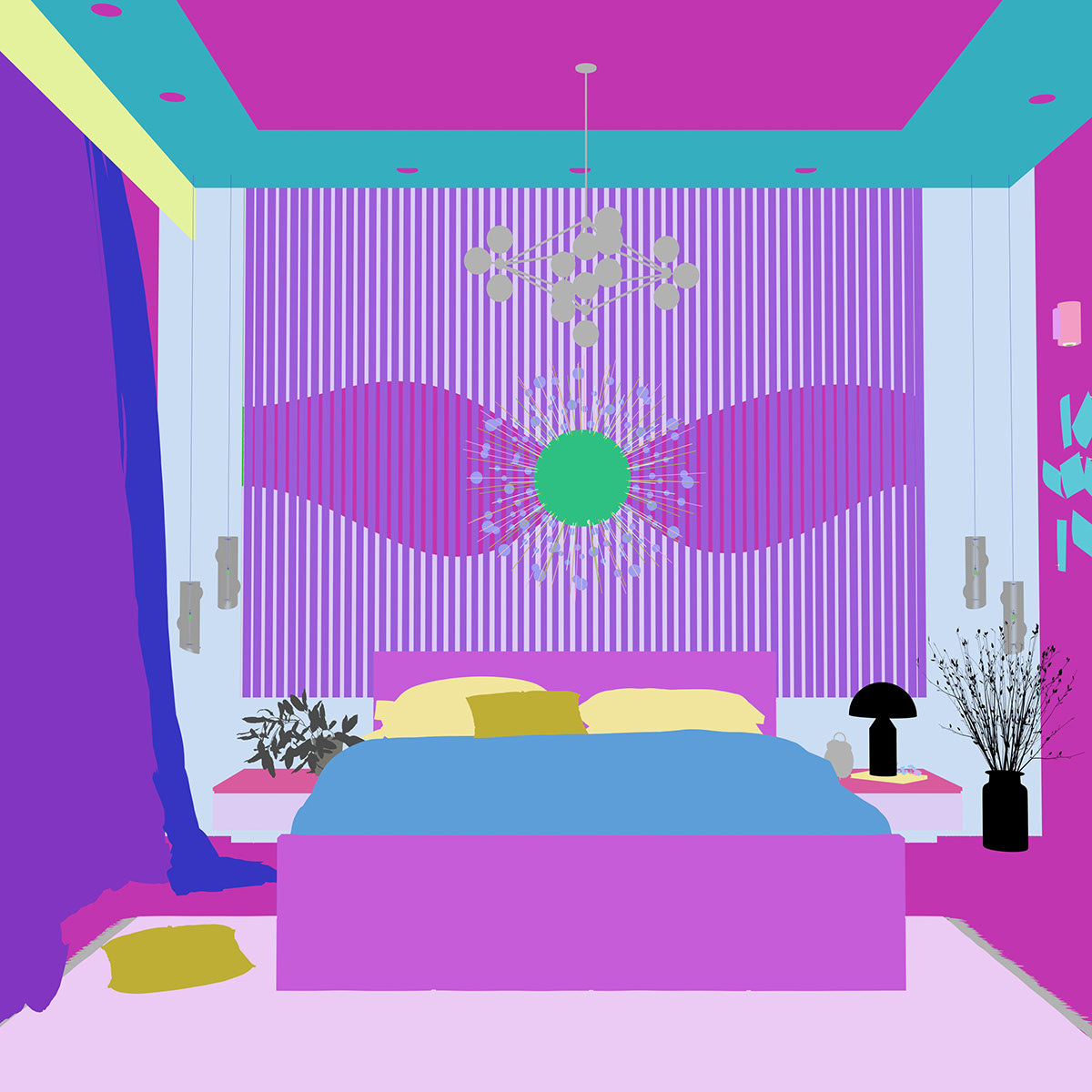 3D Interior Model Bed Room Scene 3dsmax 2311105