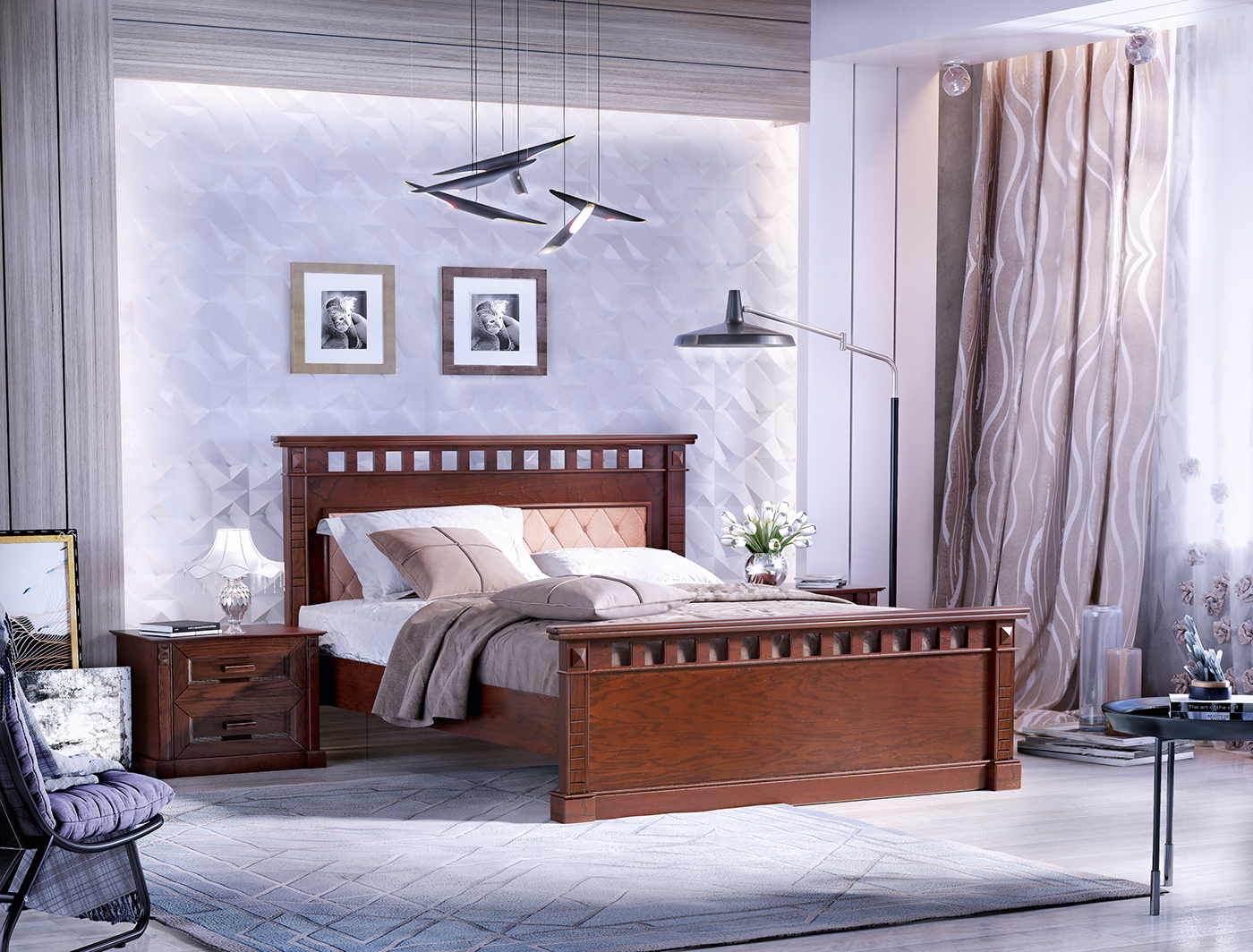 3D Interior Model Bed Room Scene 3dsmax 2311106