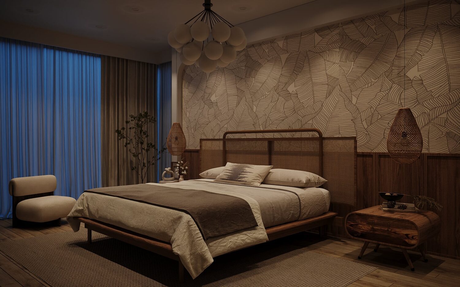3D Interior Model Bed Room Scene 3dsmax 2312111