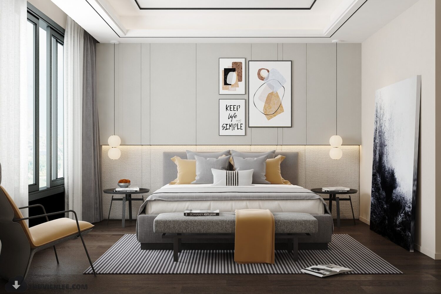 3D Interior Model Bed Room Scene 3dsmax 2312437