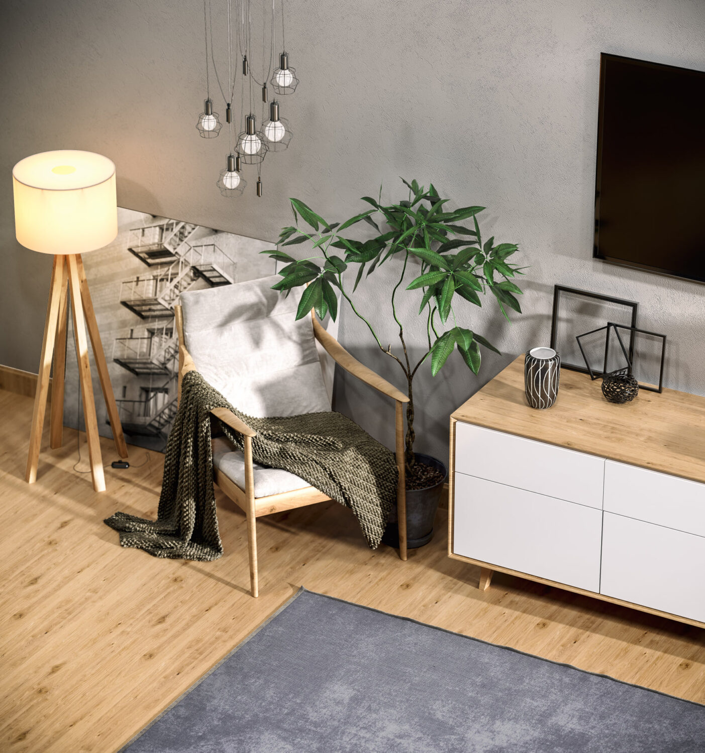 3D Interior Model Living room Scene 3dsmax 241110