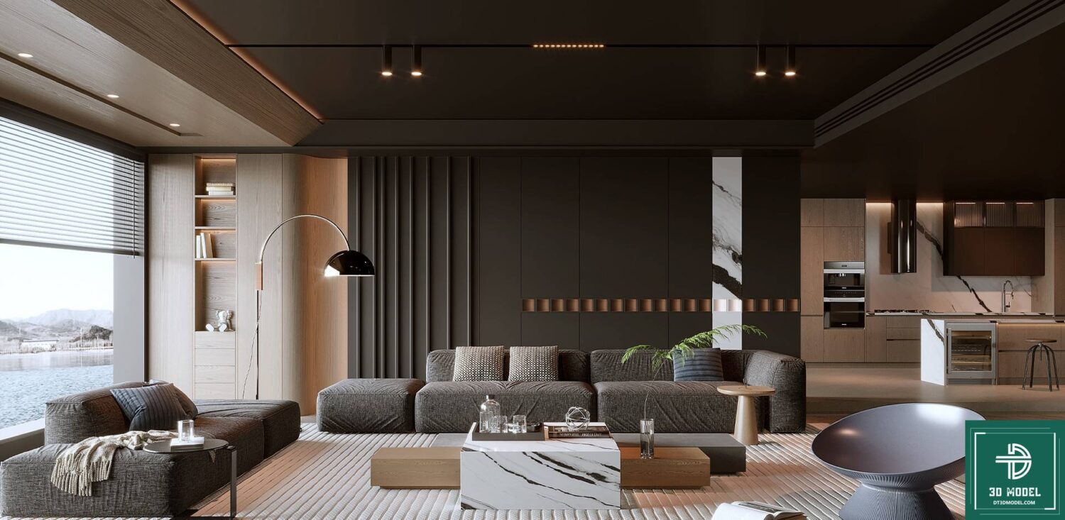 3D Interior Model Living room Scene 3dsmax 2411219