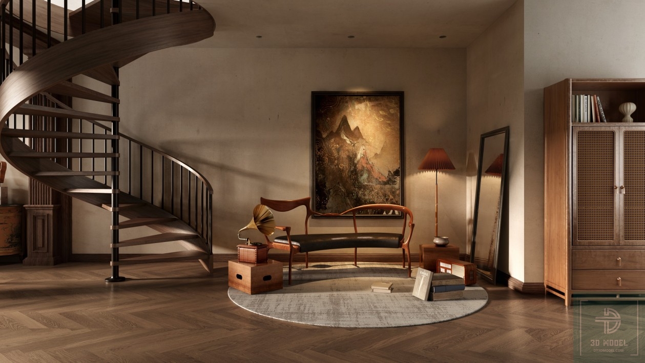 3D Interior Model Living room Scene 3dsmax 2411222