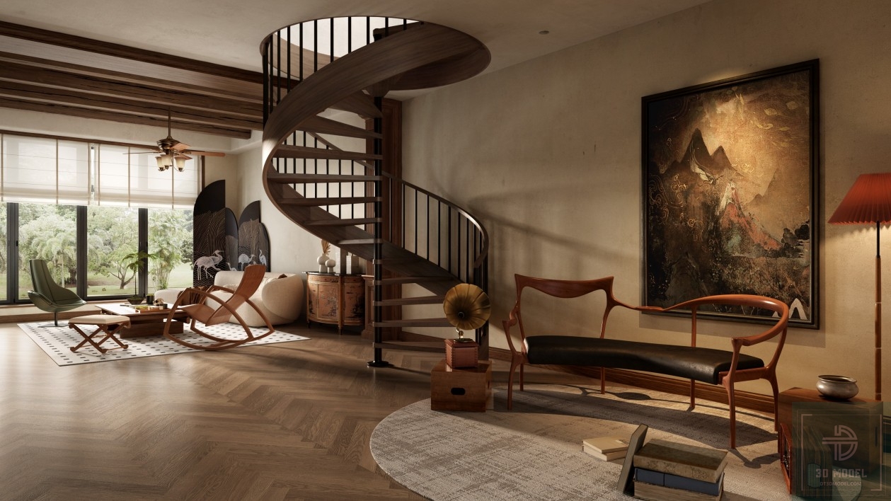 3D Interior Model Living room Scene 3dsmax 2411222