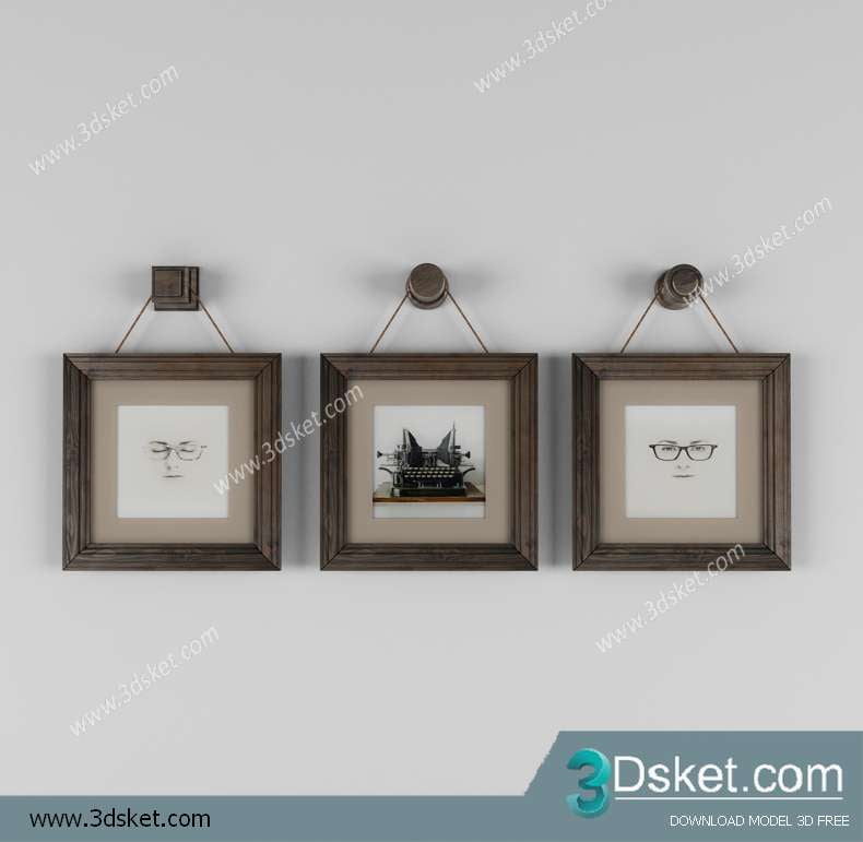 Free Download Frame 3D Model Tranh 001